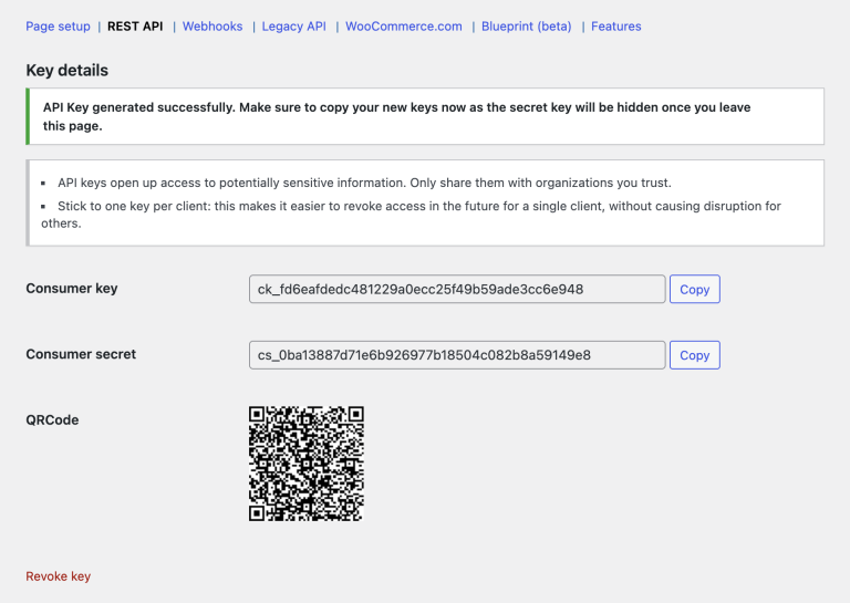 WooCommerce API Keys